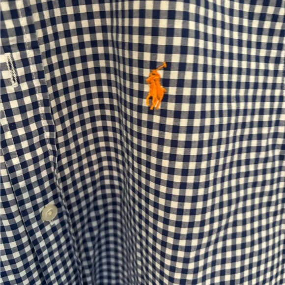 Boys Polo by Ralph Lauren Blue Gingham Shirt size XL 18-20 - Picture 2 of 4